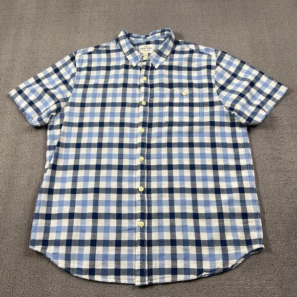 True Grit Other - True Grit Shirt Adult Extra Large Blue Check Button Up Short Sleeve Casual Men's